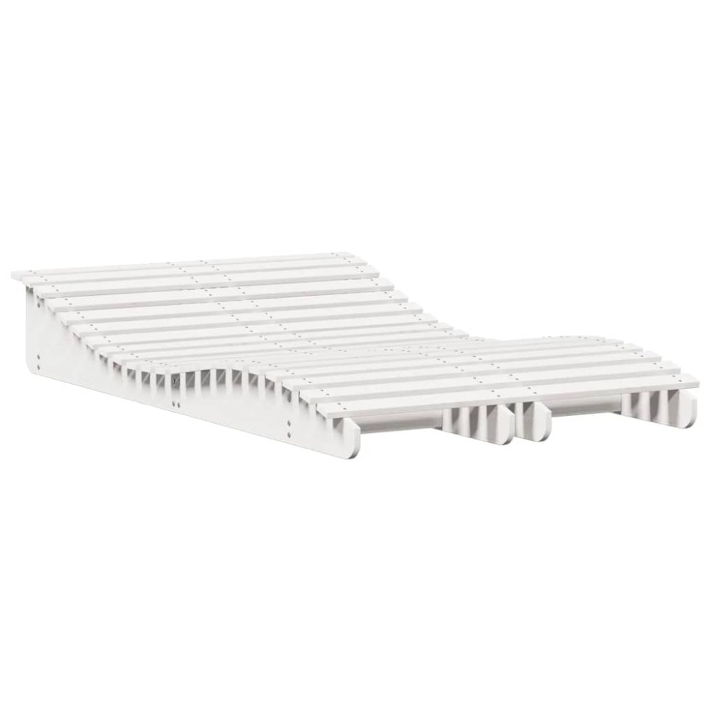 vidaXL Șezlonguri, 2 buc., alb, 205x60x31,5 cm, lemn masiv pin