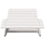 vidaXL Șezlonguri, 2 buc., alb, 205x60x31,5 cm, lemn masiv pin