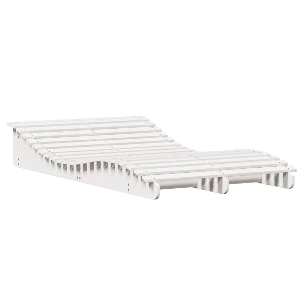vidaXL Șezlong, alb, 205x110x31,5 cm, lemn masiv de pin