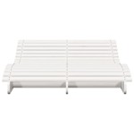 vidaXL Șezlong, alb, 205x110x31,5 cm, lemn masiv de pin