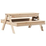 vidaXL Masă de picnic cu groapă de nisip pentru copii, lemn masiv pin