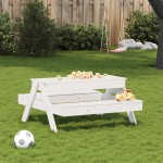 vidaXL Masă picnic cu groapă de nisip pentru copii alb, lemn masiv pin vidaXL Masă picnic cu groapă de nisip pentru copii alb, lemn masiv pin