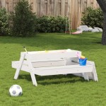 vidaXL Masă picnic cu groapă de nisip pentru copii alb, lemn masiv pin vidaXL Masă picnic cu groapă de nisip pentru copii alb, lemn masiv pin