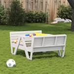 vidaXL Masă de picnic pentru copii alb 88x122x58 cm, lemn masiv de pin