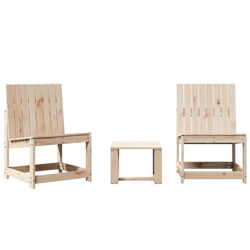 vidaXL Set mobilier de grădină, 3 piese, lemn masiv de pin