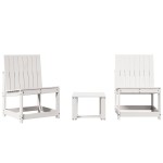 vidaXL Set mobilier de grădină, 3 piese, alb, lemn masiv de pin