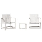 vidaXL Set mobilier de grădină, 3 piese, alb, lemn masiv de pin