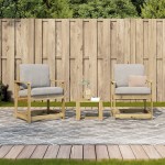 vidaXL Set mobilier de grădină, 3 piese, lemn de pin impregnat