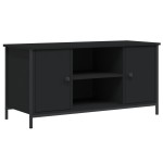 vidaXL Comodă TV, negru, 100x40x50 cm, lemn prelucrat