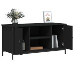 vidaXL Comodă TV, negru, 100x40x50 cm, lemn prelucrat