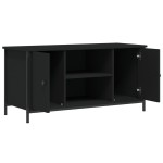 vidaXL Comodă TV, negru, 100x40x50 cm, lemn prelucrat