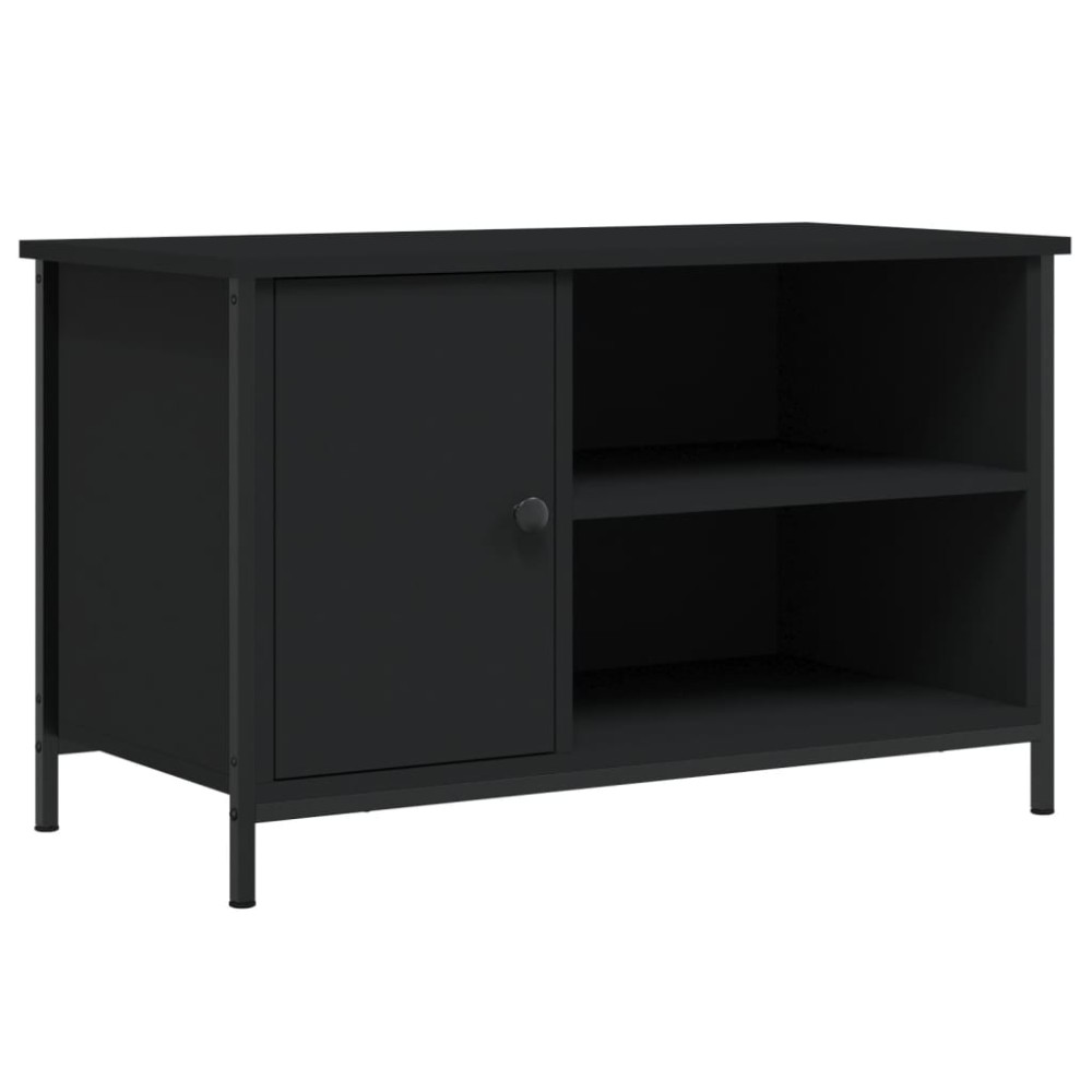 vidaXL Comodă TV, negru, 80x40x50 cm, lemn prelucrat