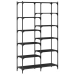 vidaXL Raft de cărți, negru, 100x32x170 cm, lemn prelucrat și fier vidaXL Raft de cărți, negru, 100x32x170 cm, lemn prelucrat și fier
