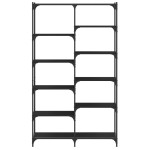 vidaXL Raft de cărți, negru, 100x32x170 cm, lemn prelucrat și fier vidaXL Raft de cărți, negru, 100x32x170 cm, lemn prelucrat și fier