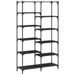 vidaXL Raft de cărți, negru, 100x32x170 cm, lemn prelucrat și fier vidaXL Raft de cărți, negru, 100x32x170 cm, lemn prelucrat și fier