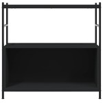 vidaXL Raft de cărți, negru, 80x30x78,5 cm, lemn prelucrat și fier vidaXL Raft de cărți, negru, 80x30x78,5 cm, lemn prelucrat și fier