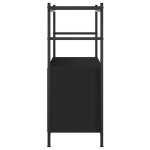 vidaXL Raft de cărți, negru, 80x30x78,5 cm, lemn prelucrat și fier vidaXL Raft de cărți, negru, 80x30x78,5 cm, lemn prelucrat și fier