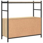 vidaXL Raft de cărți stejar sonoma 80x30x78,5cm lemn prelucrat și fier vidaXL Raft de cărți stejar sonoma 80x30x78,5cm lemn prelucrat și fier