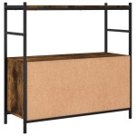 vidaXL Raft de cărți stejar afumat 80x30x78,5cm lemn prelucrat și fier vidaXL Raft de cărți stejar afumat 80x30x78,5cm lemn prelucrat și fier
