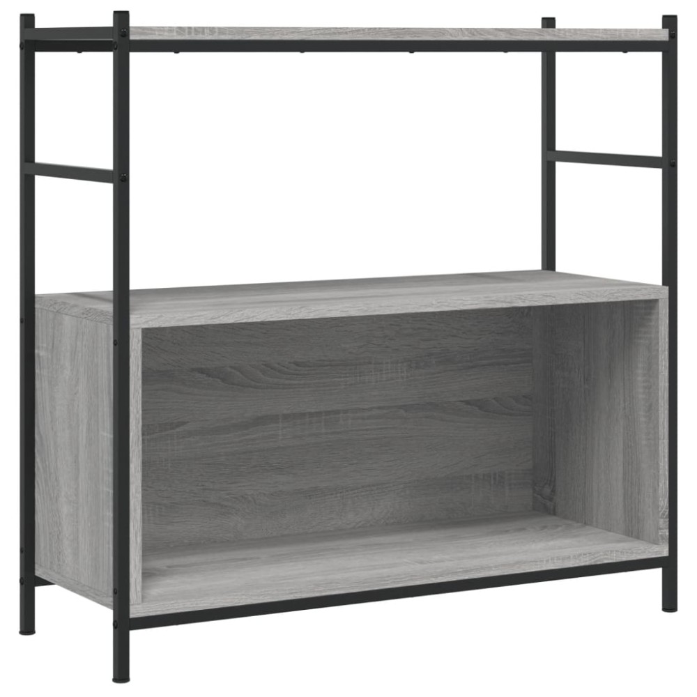 vidaXL Raft de cărți gri sonoma 80x30x78,5 cm lemn prelucrat și fier