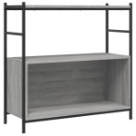 vidaXL Raft de cărți gri sonoma 80x30x78,5 cm lemn prelucrat și fier