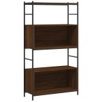 vidaXL Raft de cărți stejar maro 80x30x145,5 cm lemn prelucrat și fier vidaXL Raft de cărți stejar maro 80x30x145,5 cm lemn prelucrat și fier