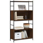 vidaXL Raft de cărți stejar maro 80x30x145,5 cm lemn prelucrat și fier vidaXL Raft de cărți stejar maro 80x30x145,5 cm lemn prelucrat și fier