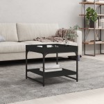 vidaXL Măsuță de cafea, negru, 49,5x49,5x45 cm, lemn prelucrat vidaXL Măsuță de cafea, negru, 49,5x49,5x45 cm, lemn prelucrat