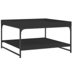 vidaXL Măsuță de cafea, negru, 80x80x45 cm, lemn prelucrat și fier vidaXL Măsuță de cafea, negru, 80x80x45 cm, lemn prelucrat și fier