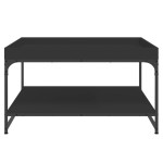 vidaXL Măsuță de cafea, negru, 80x80x45 cm, lemn prelucrat și fier vidaXL Măsuță de cafea, negru, 80x80x45 cm, lemn prelucrat și fier
