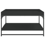 vidaXL Măsuță de cafea, negru, 80x80x45 cm, lemn prelucrat și fier vidaXL Măsuță de cafea, negru, 80x80x45 cm, lemn prelucrat și fier