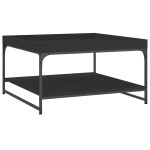 vidaXL Măsuță de cafea, negru, 80x80x45 cm, lemn prelucrat și fier vidaXL Măsuță de cafea, negru, 80x80x45 cm, lemn prelucrat și fier