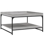vidaXL Măsuță cafea, gri sonoma, 80x80x45 cm lemn prelucrat și fier vidaXL Măsuță cafea, gri sonoma, 80x80x45 cm lemn prelucrat și fier