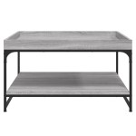 vidaXL Măsuță cafea, gri sonoma, 80x80x45 cm lemn prelucrat și fier vidaXL Măsuță cafea, gri sonoma, 80x80x45 cm lemn prelucrat și fier