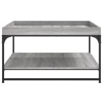vidaXL Măsuță cafea, gri sonoma, 80x80x45 cm lemn prelucrat și fier vidaXL Măsuță cafea, gri sonoma, 80x80x45 cm lemn prelucrat și fier