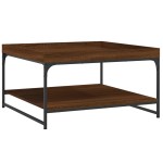 vidaXL Măsuță cafea, stejar maro, 80x80x45 cm lemn prelucrat și fier vidaXL Măsuță cafea, stejar maro, 80x80x45 cm lemn prelucrat și fier