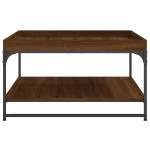 vidaXL Măsuță cafea, stejar maro, 80x80x45 cm lemn prelucrat și fier vidaXL Măsuță cafea, stejar maro, 80x80x45 cm lemn prelucrat și fier