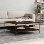vidaXL Măsuță de cafea, stejar maro, 100x100x40 cm, lemn prelucrat vidaXL Măsuță de cafea, stejar maro, 100x100x40 cm, lemn prelucrat