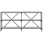 vidaXL Masă consolă, gri sonoma, 160x30x75 cm, lemn prelucrat și fier