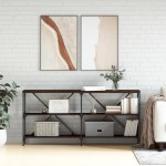vidaXL Masă consolă stejar maro, 160x30x75 cm, lemn prelucrat și fier vidaXL Masă consolă stejar maro, 160x30x75 cm, lemn prelucrat și fier