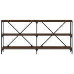 vidaXL Masă consolă stejar maro, 160x30x75 cm, lemn prelucrat și fier vidaXL Masă consolă stejar maro, 160x30x75 cm, lemn prelucrat și fier