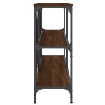 vidaXL Masă consolă stejar maro, 160x30x75 cm, lemn prelucrat și fier vidaXL Masă consolă stejar maro, 160x30x75 cm, lemn prelucrat și fier