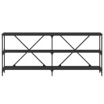 vidaXL Masă consolă, negru, 180x30x75 cm, lemn prelucrat și fier