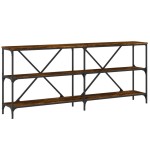 vidaXL Masă consolă stejar afumat 180x30x75 cm lemn prelucrat și fier