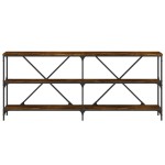 vidaXL Masă consolă stejar afumat 180x30x75 cm lemn prelucrat și fier