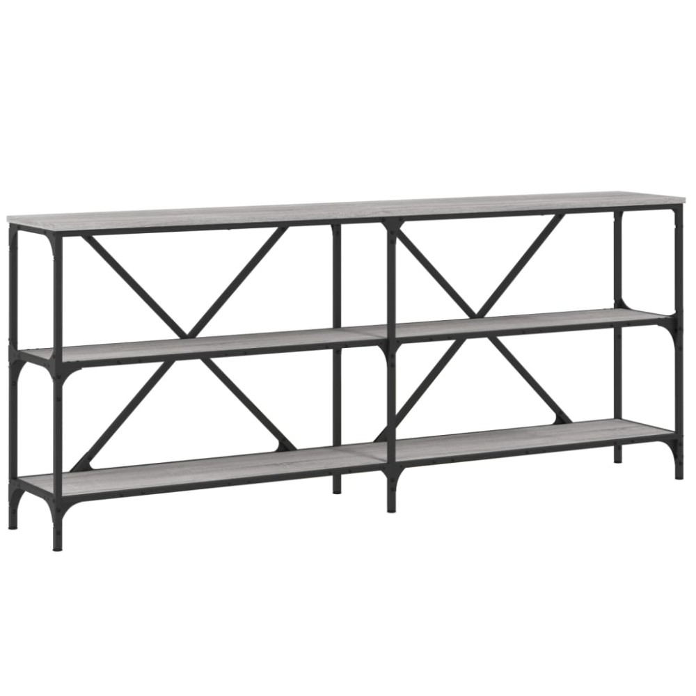 vidaXL Masă consolă gri sonoma 180x30x75 cm Lemn prelucrat și fier