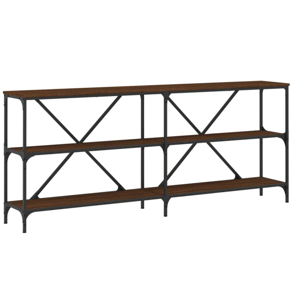 vidaXL Masă consolă stejar maro 180x30x75 cm lemn prelucrat și fier