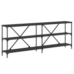 vidaXL Masă consolă negru 200x30x75 cm lemn prelucrat și fier