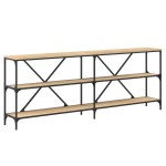 vidaXL Masă consolă stejar sonoma 200x30x75 cm lemn prelucrat și fier vidaXL Masă consolă stejar sonoma 200x30x75 cm lemn prelucrat și fier