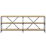 vidaXL Masă consolă stejar sonoma 200x30x75 cm lemn prelucrat și fier vidaXL Masă consolă stejar sonoma 200x30x75 cm lemn prelucrat și fier